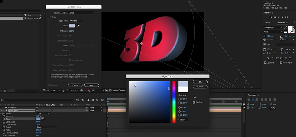 CÁCH TẠO VĂN BẢN 3D TRONG AFTER EFFECT KHÔNG CẦN DÙNG ĐẾN PLUGIN