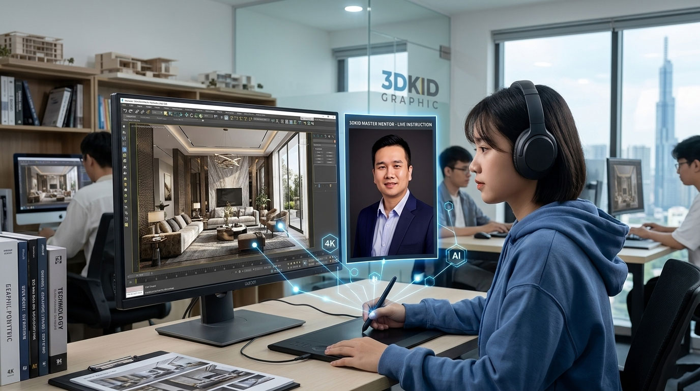 Combo Sketchup + Enscape + AI Photoshop: Chốt Đơn Thần Tốc 2026