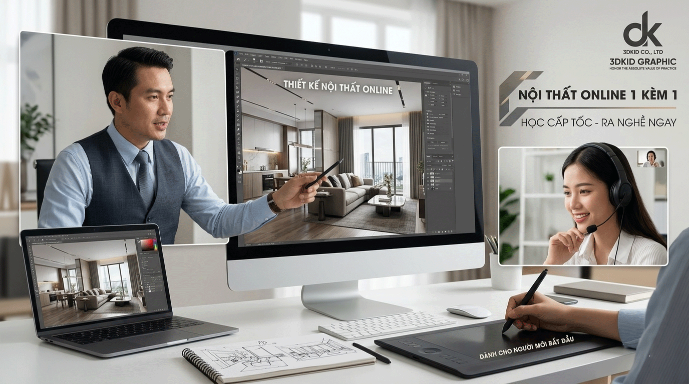 Khóa Học Thiết Kế Nội Thất Online 1 Kèm 1 | Đào Tạo Nghề Cấp Tốc