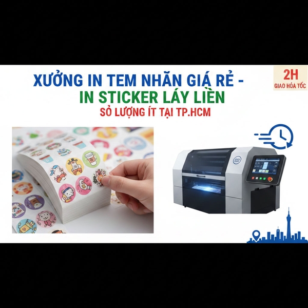 Xưởng In Tem Nhãn Giá Rẻ – In Sticker Lấy Liền Số Lượng Ít Tại Quận Hóc Môn