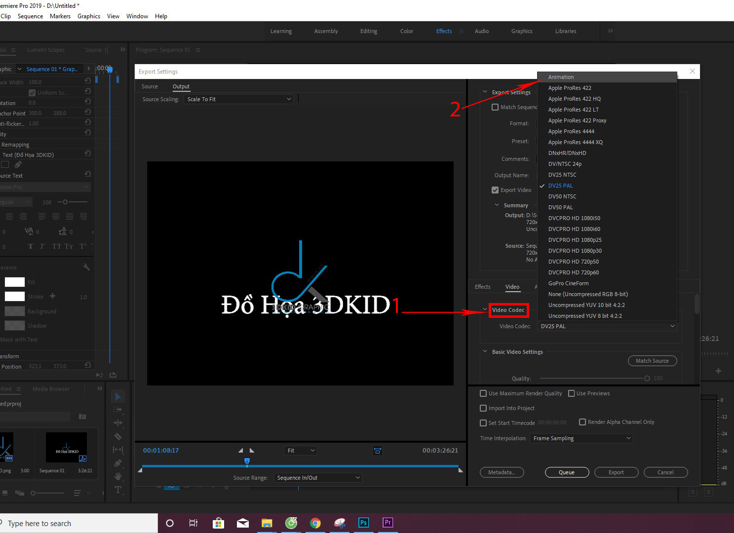 xuất file không nền trong after effect