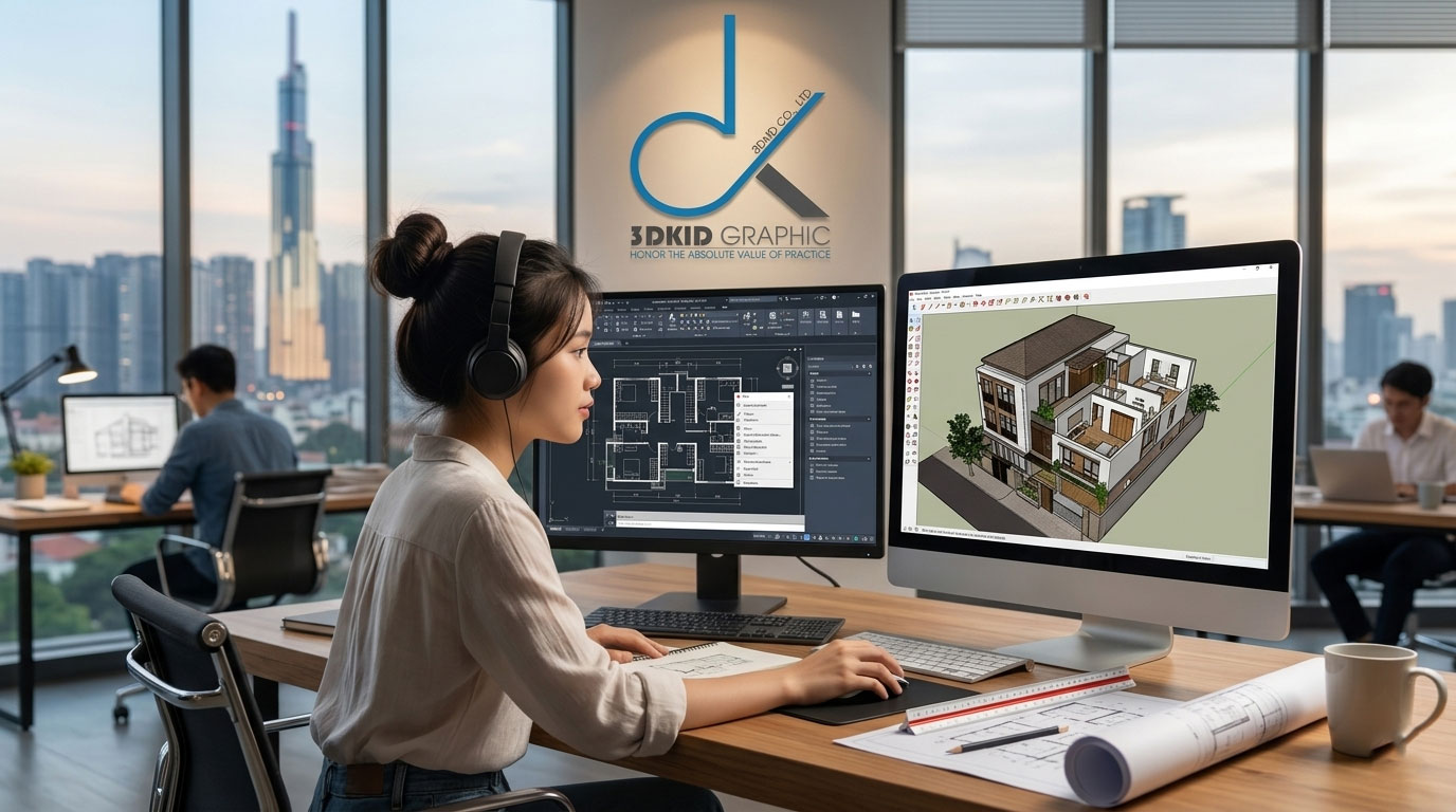 Khóa Học Sketchup Online 1 Kèm 1