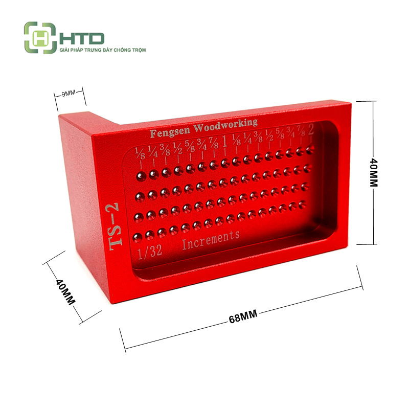 Thước đo cạnh vuông có lỗ đánh dấu