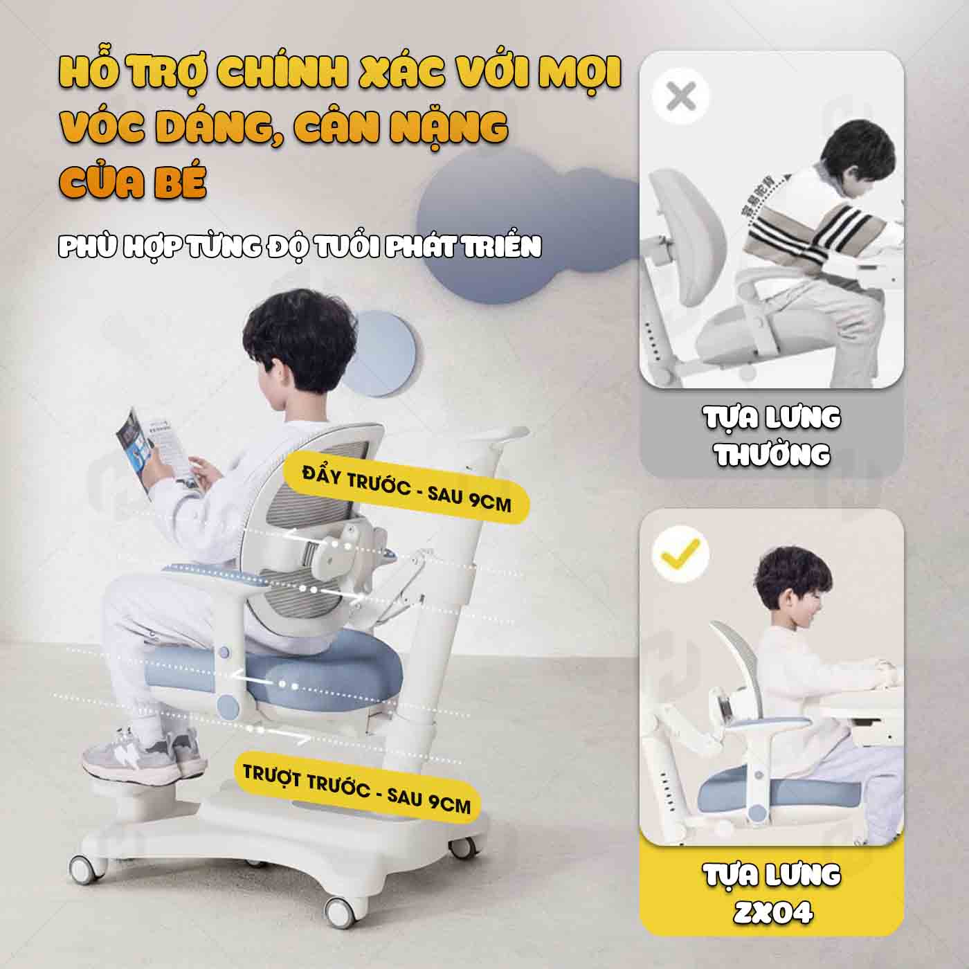 Ghế học sinh chống gù ZX04