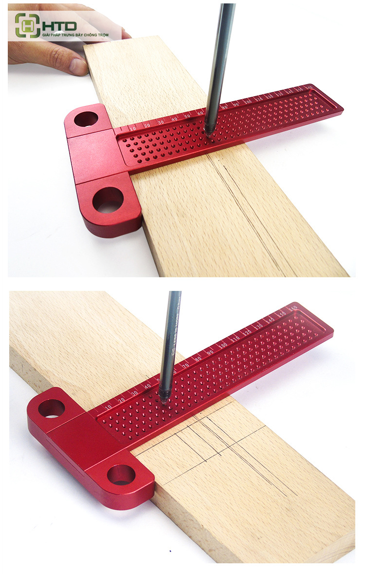 thước đo gỗ có lỗ đánh dấu
