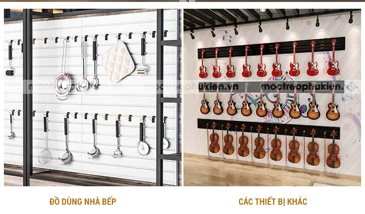 Tấm rãnh nhựa PVC cài móc treo hàng trưng bày