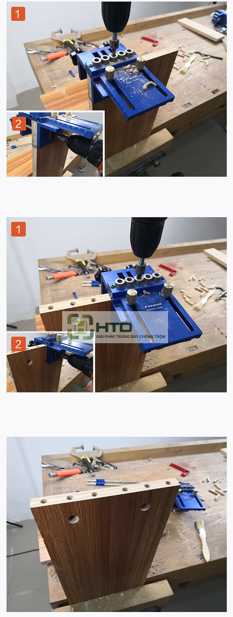 Bộ cữ định vị khoan lỗ chốt trên gỗ