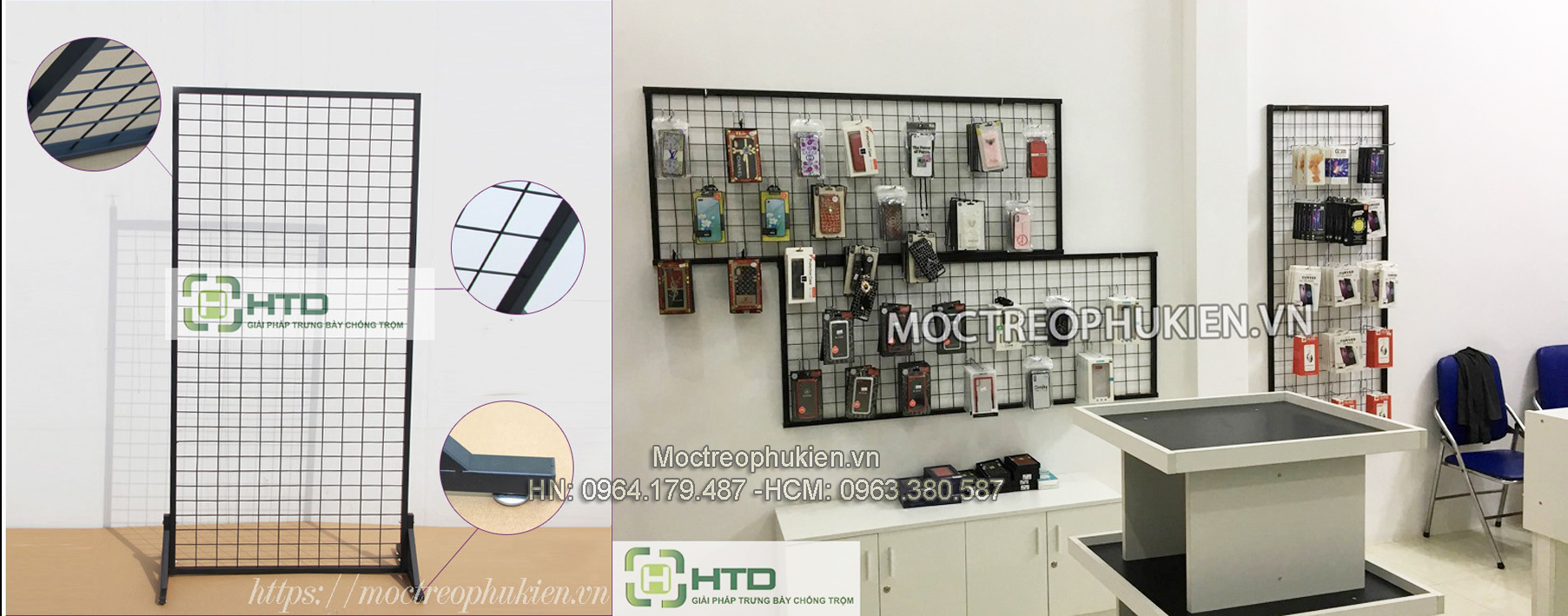 khung lưới treo phụ kiện