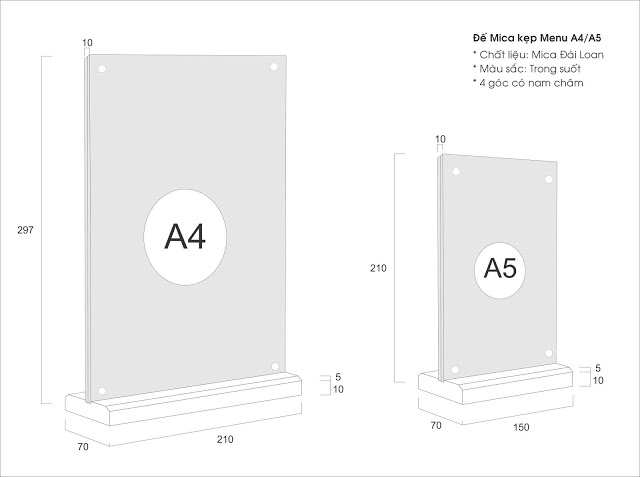kệ mica trưng bày