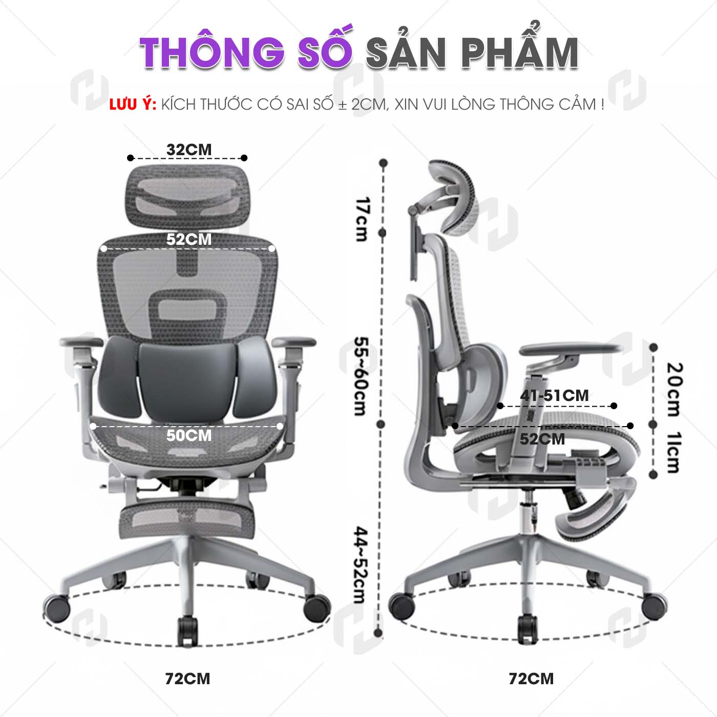 ghế công thái học HTD-X360
