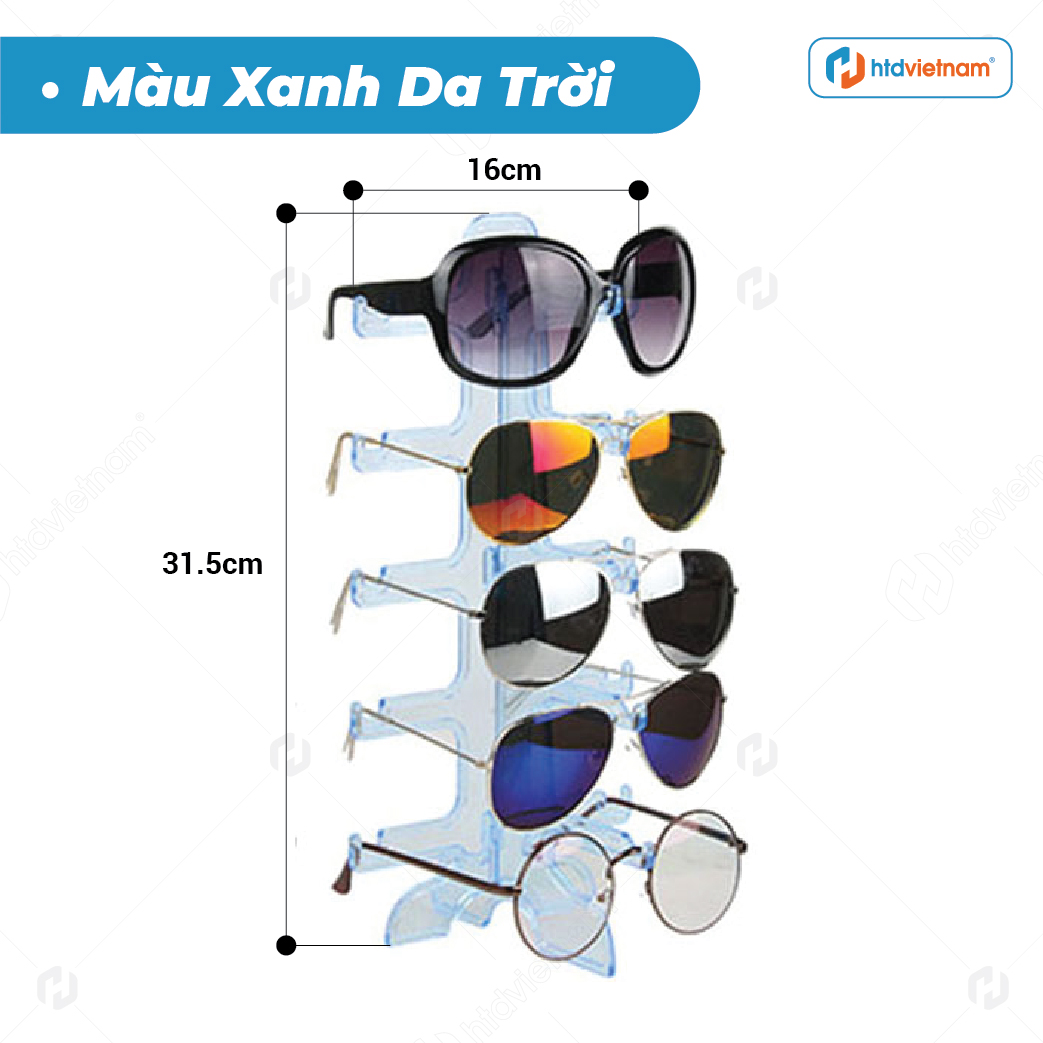 Giá kệ kính màu xanh da trời