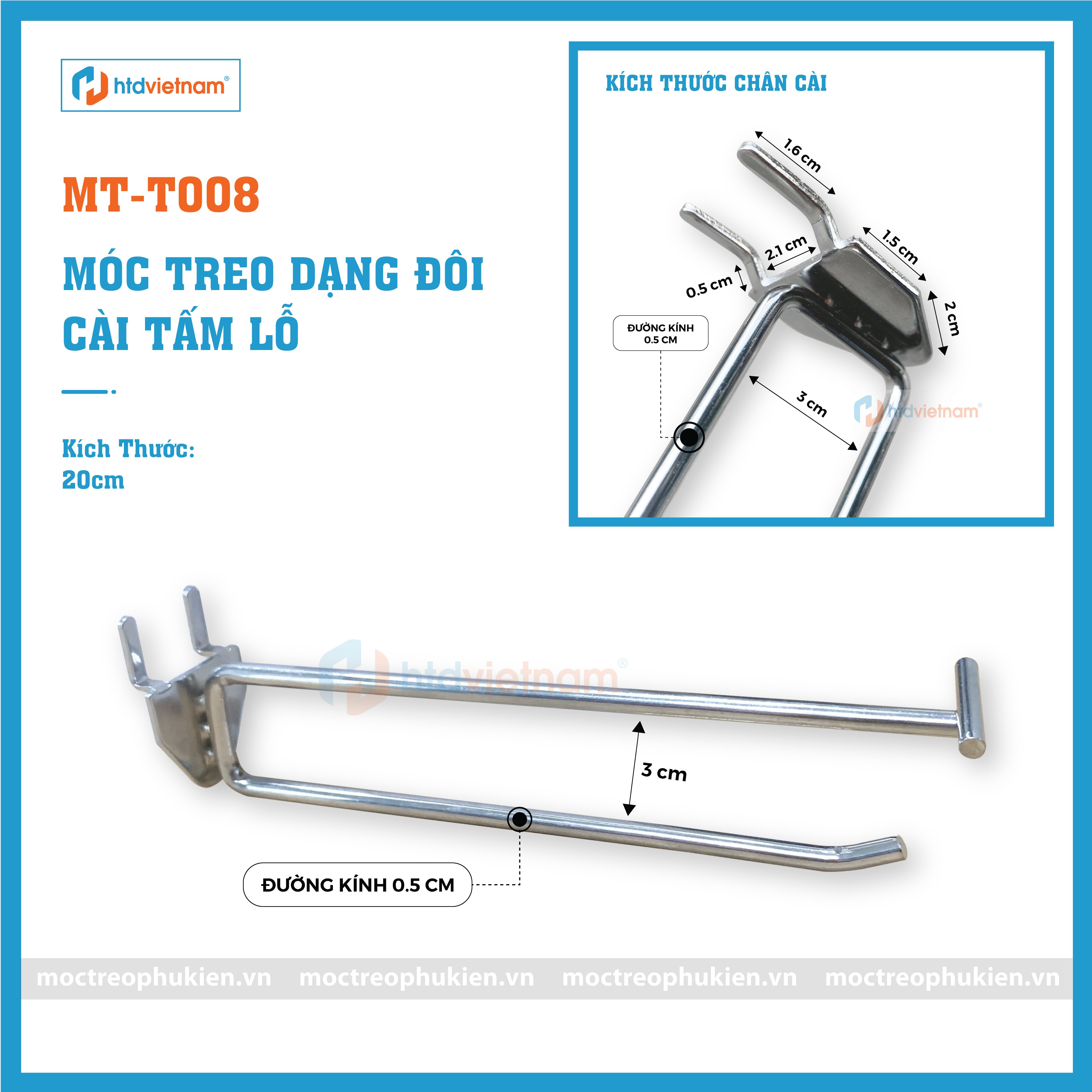 móc treo cài tấm lỗ
