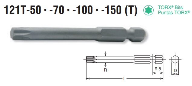 Bít hình sao, đầu bits Koken hình sao, bits hoa thị, Kojken 121T.70-T25