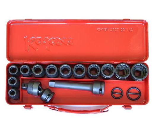 Bộ đầu khẩu 1/2 inch, Koken 14245M-00, đầu khẩu vặn ốc với hộp đựng, khẩu 12 cạnh