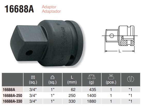 Đầu chuyển 3/4 inch sang 1 inch, Koken 16688A, đầu chuyển Koken Nhật