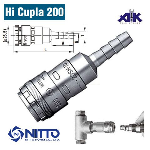 Khớp nối Nitto 200-20SH, đầu nối nhanh Nitto 200-20SH, 200-30SH