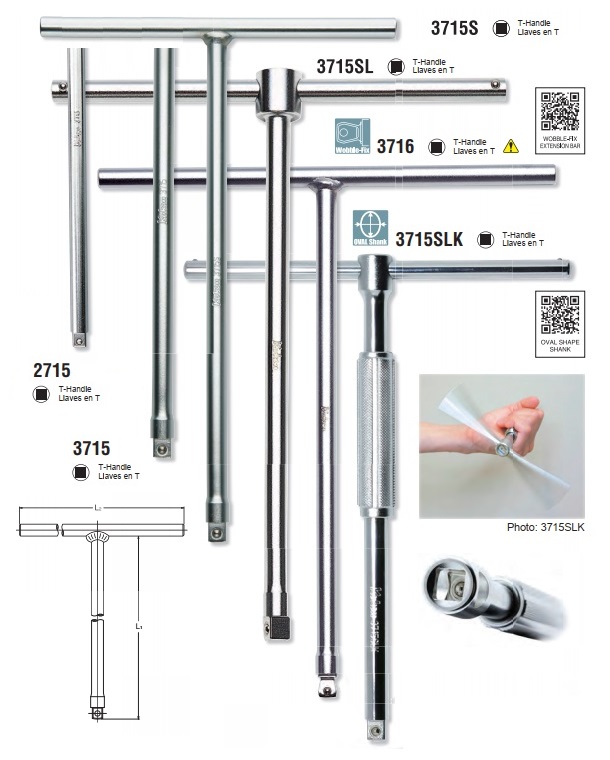 Tay vặn chữ T, T đầu 3/8 inch, Koken 3715, Koken 3715SL, Koken 3715SLK