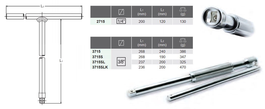 Tay vặn chữ T, Koken 3715SLK, tay vặn nhanh, tay vặn xoay nhanh, 3715SLK