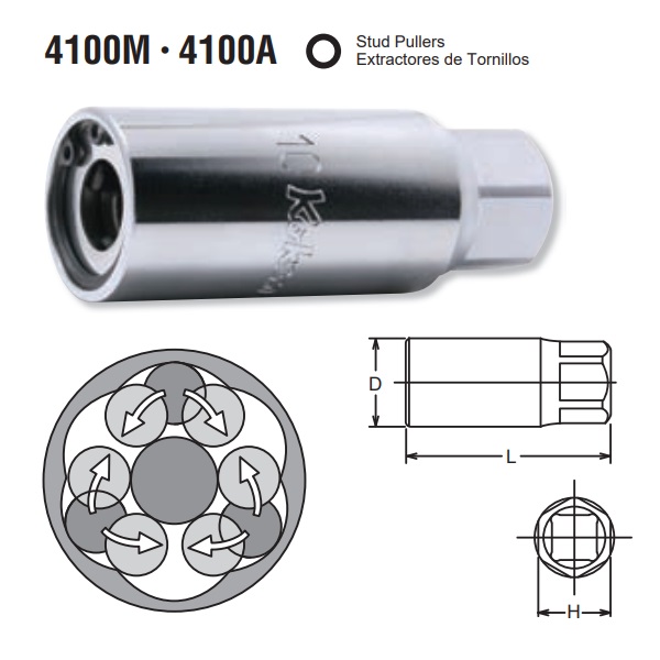 Khẩu vặn gu dông, Koken 4100M, lựa chọn từ 5-16mm, đầu nối 1/2 inch