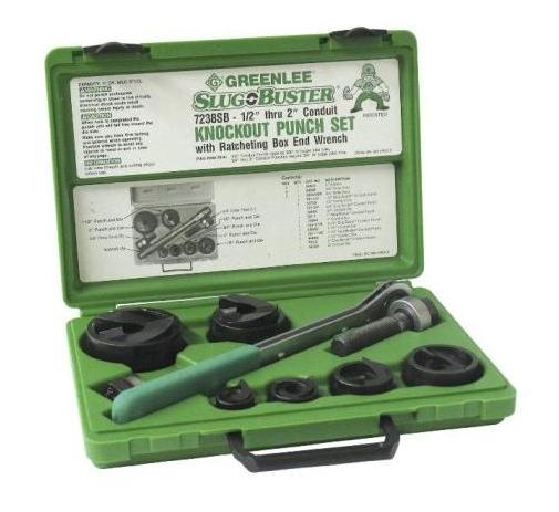 Bộ đục lỗ GreenLee 7238SB, bộ khoét lỗ ESCO EA620GC, bộ đục lỗ với 6 cỡ từ 22.5 đến 61.5mm, bộ đục lỗ thủy lực, bộ đục lỗ chuyên dùng cho tủ điện,