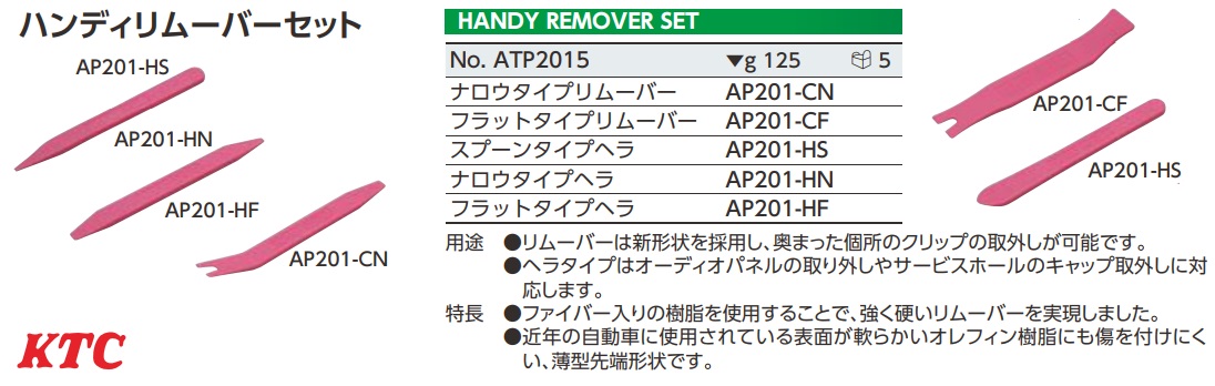 Bọ thanh nhựa nạy ốp nhựa, thanh nạy móc ốp nhựa, KTC ATP2015
