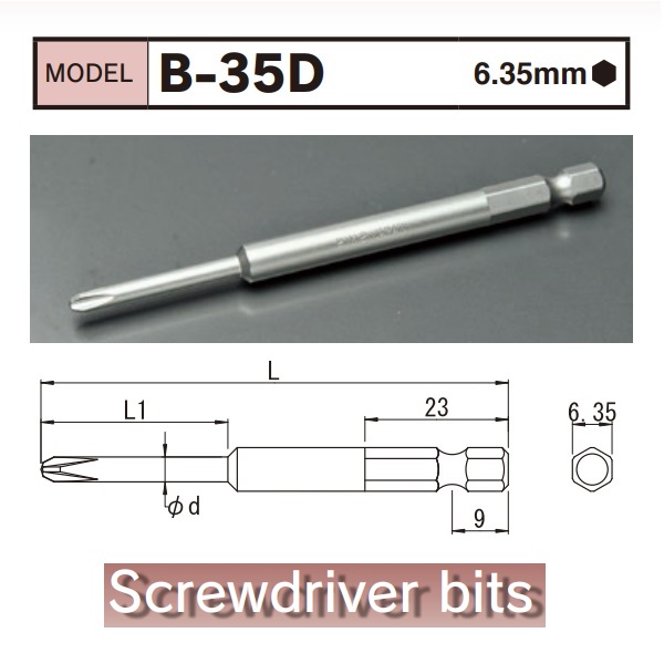 Mũi vặn vít 6.35mm, mũi vặn vít PH0, mũi xiết vít 4 cạnh, dùng cho súng vặn vít