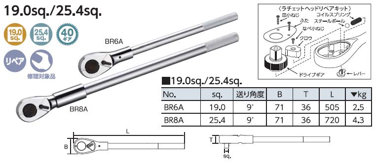 Tay lắc vặn 1 inch. KTC BR8A, tay lắc 1 inch, tay lắc nhập khẩu