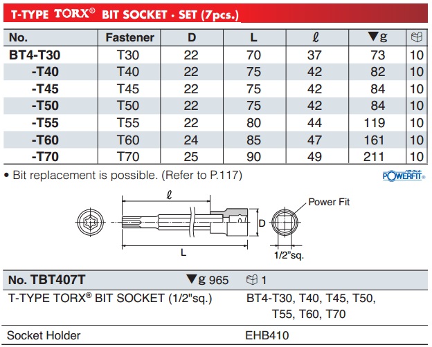 Đầu bits sao 6 cạnh, BT4-T55, BT4-T70, đầu bits sao 6 cạnh, 