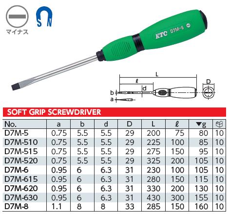 Tô vít 2 cạnh, KTC D7M-6, tô vít nhập khẩu, tô vít KTC Nhật