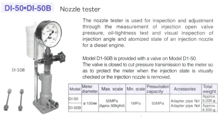 NPA DI-50B, kiểm tra vòi phun, kiểm tra kim phun, NPA TOYO TECH