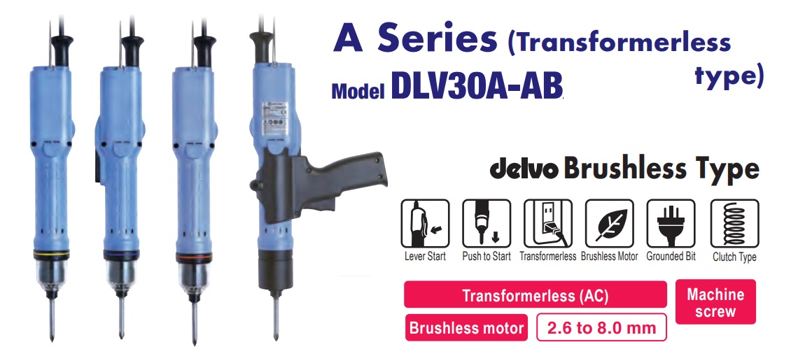 Tô vít cân lực với dải lực 0.4-3.0Nm, tô vít lực Delvo, DLV30A06L-AB, Delvo Nitto