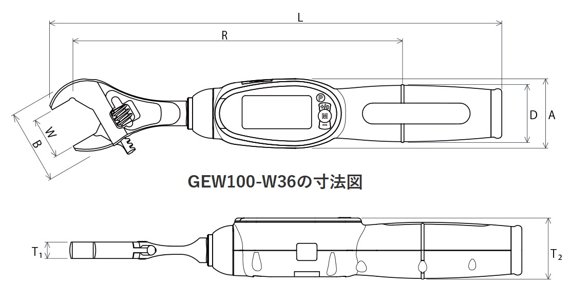 Mỏ lết lực GEW KTC, KTC GEW100-W36, thay thế GEK085-W36, thay thế GEK135-W36