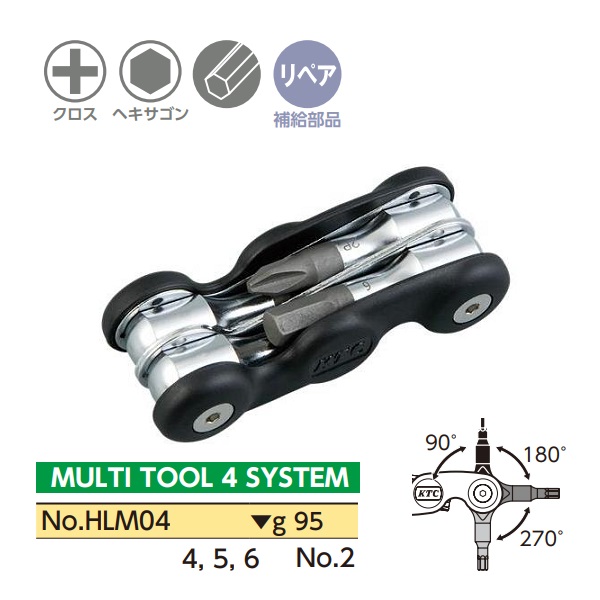 Bộ lục giác gập KTC, bộ lục giác HLM04, lục giác gập đa năng