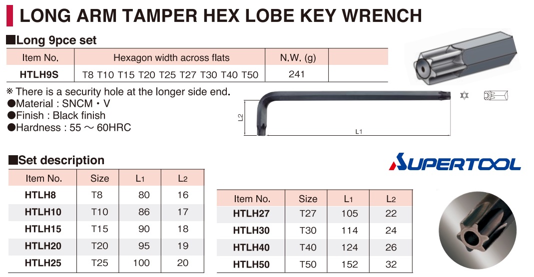 Bộ hoa thị sao, Super HTLH9S, T8-T50, hoa thị sao chữ L