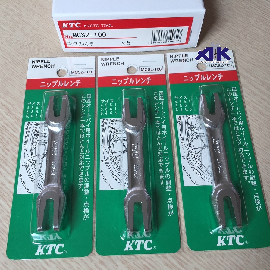 Cờ lê vặn nan hoa, KTC MCS2-100, MCS2-100, vặn nan hoa, 4.5 đến 6.6mm