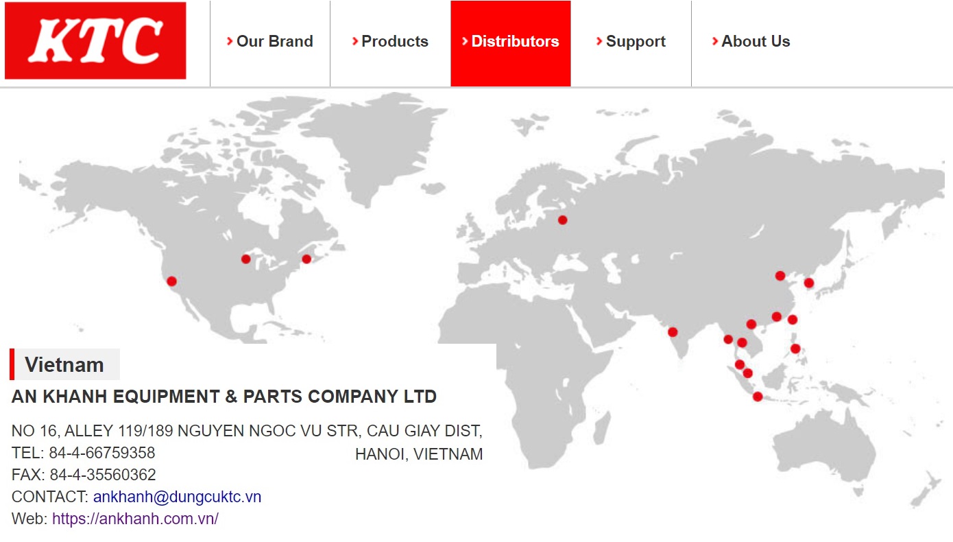 An Khánh phân phối dụng cụ KTC, An Khánh cung cấp dụng cụ KTC Nhật, KTC Việt Nam
