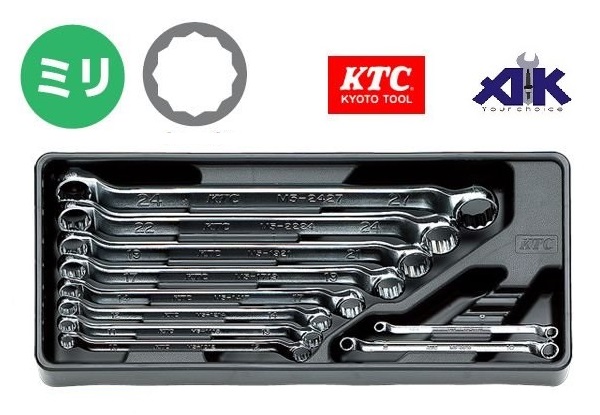 Bộ tròng KTC, KTC TM510, bộ tròng gồm 10 cỡ, bộ cờ lê 2 đầu tròng