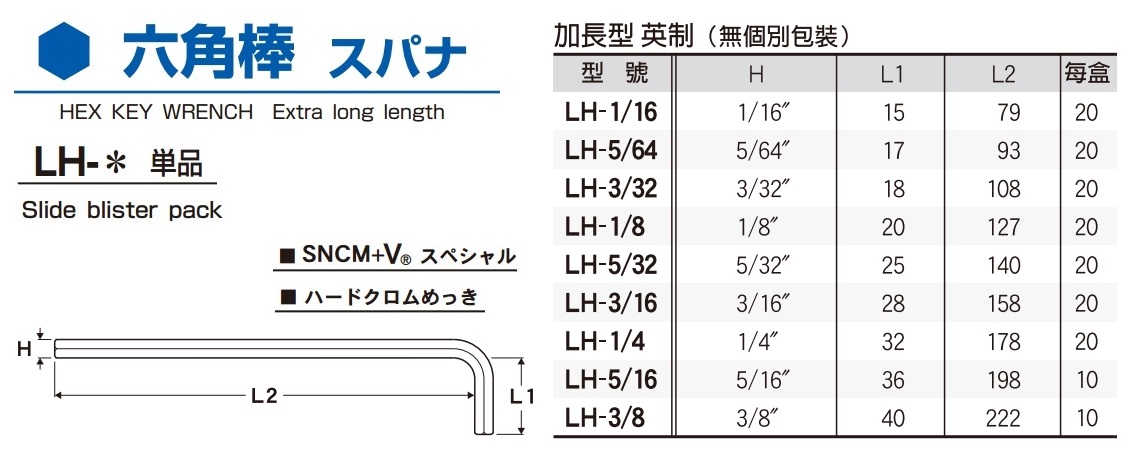 Lục giác chữ L đầu bằng, lục giác Eight, lục giác vặn bu lông chìm, lục giác chữ L hệ inch