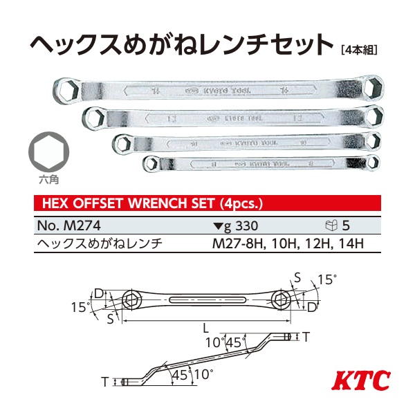 Tròng 2 đầu cùng cỡ, M274 KTC, M27-8H, M27-10H, M27-12H, M27-14H