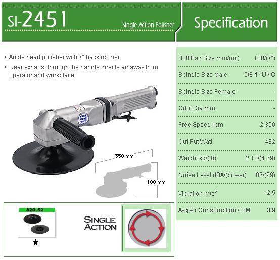 Máy đánh bóng cầm tay, Shinano SI-2451, máy đánh bóng SI-2451, máy đánh bóng 180mm