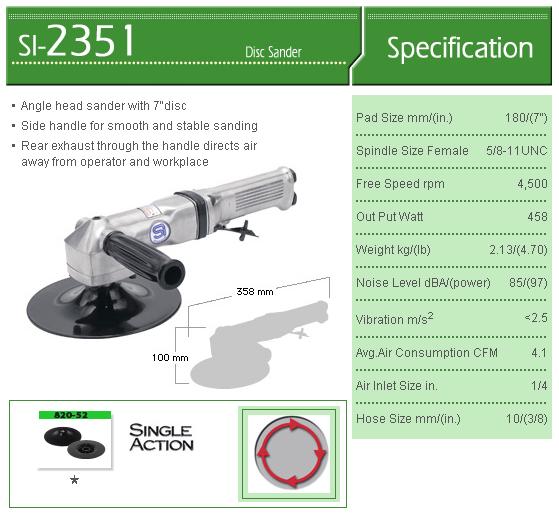 Máy đánh bóng Shinano, Shinano SI-2351, đĩa chà 180mm