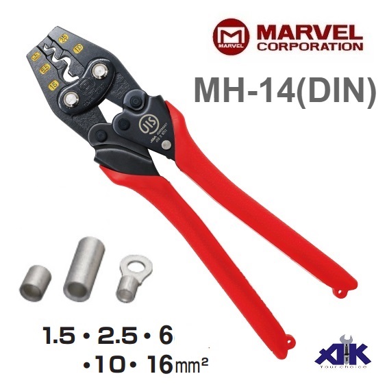 Kìm bấm cos trần, Marvel MH-14DIN, 1.25, 2.5, 6.0, 10 và 16mm2
