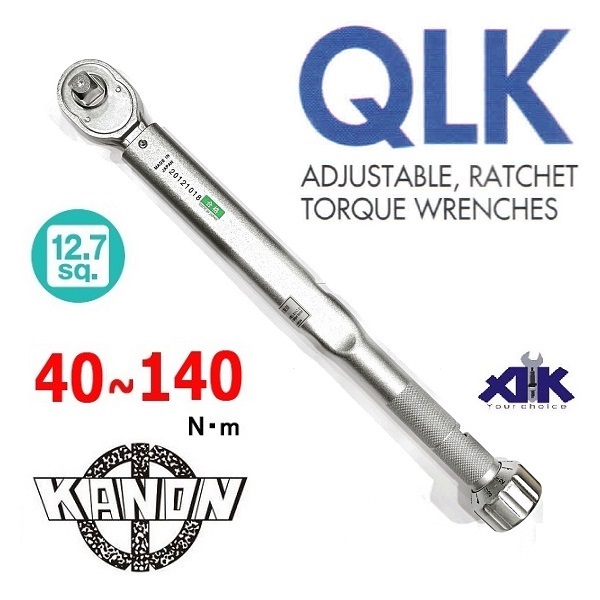 Cần xiết lực đầu 1/2, Kanon N140QLK, dải lực xiết 40-140Nm