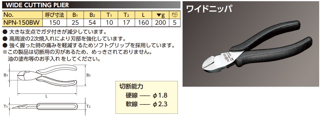 Kìm cắt Nepros, Nepros NPN-150BW, kìm cắt cao cấp