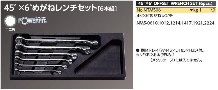 Bộ cờ lê tròng Nepros NTM506, bộ tròng 6 cỡ từ 8x10 đến 22x24,