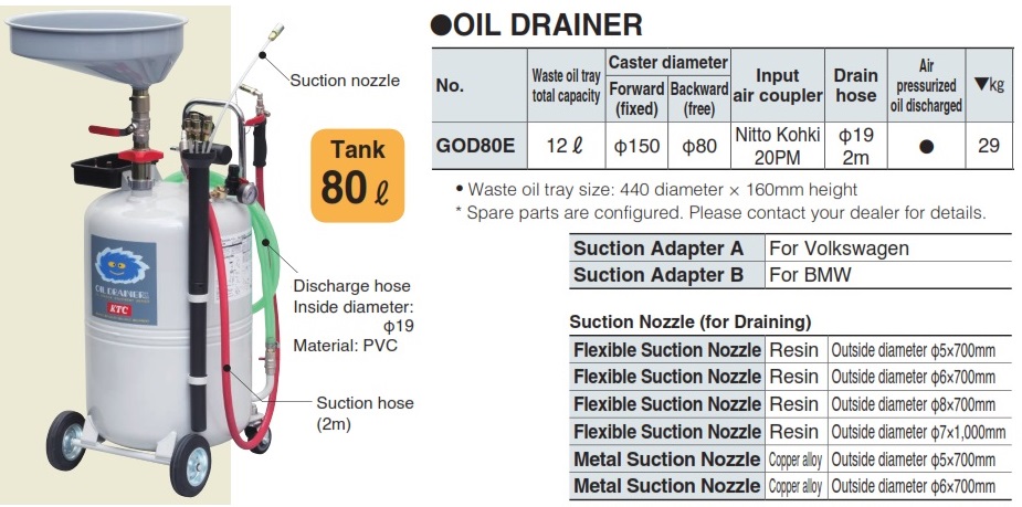 Thùng hứng dầu KTC, KTC GOD80E, thùng đựng dầu, thùng xả dầu thải