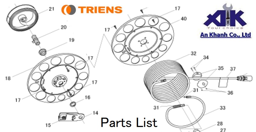 Cung cấp phụ tùng, phụ tùng chính hãng, cuộn dây tự rút, Sankyo Triens