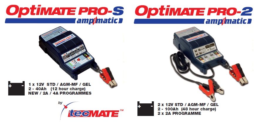 Máy sạc loại 1 bình và 2 bình, OptiMate PRO-S, OptiMate PRO-2, máy sạc cho xưởng xe máy