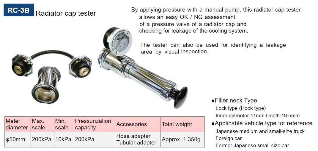 Thiết bị kiểm tra két nước, đo áp suất két nước, NPA RC-3B, Toyo Tech RC-3B