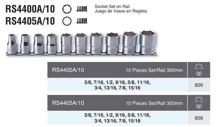 Bộ đầu khẩu hệ inch, Koken RS4400A/10, bộ đầu khẩu 1/2 hệ inch,